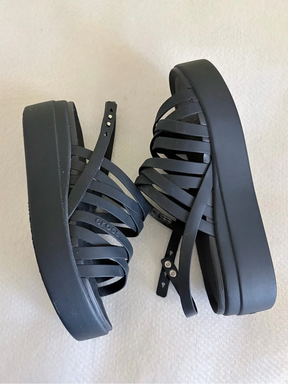 Crocs Lite Ride black Womens Wedge Sandals Sz 8